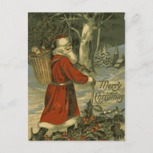 Vintage Joyeuse Carte de Noël St Nick