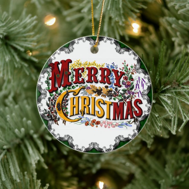 Vintage Joyeux Ornement de Noël (Arbre)