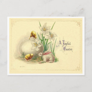 Vintage Joyful Easter Feiertagspostkarte