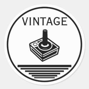 Vintage-Joystick Runder Aufkleber