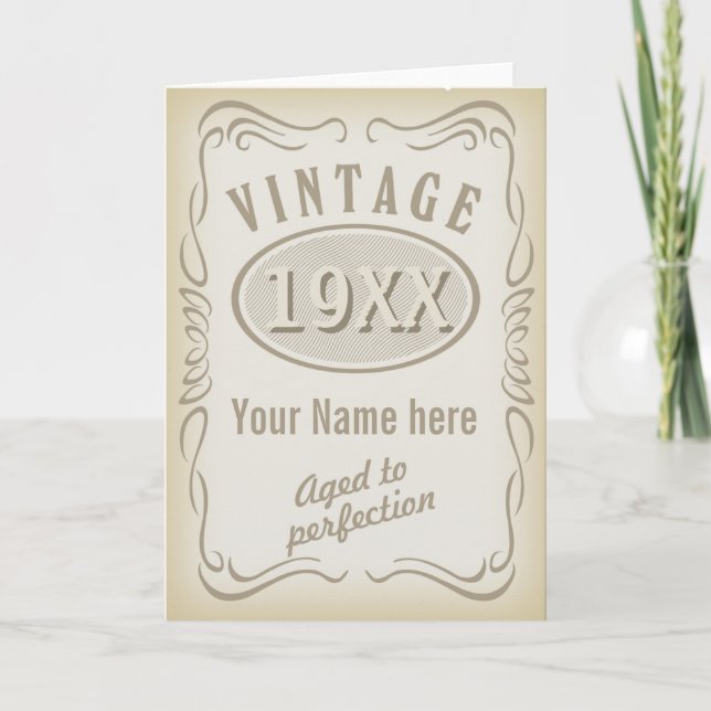 Vintage Jubiläumskarte (bearbeitbar) Karte (Vorderseite)