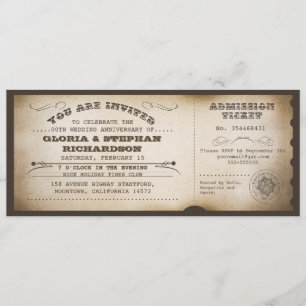 vintage-jubiläumsticket-typografiedesign einladung