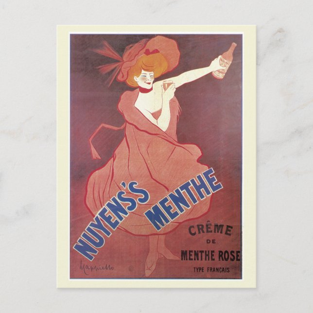 Vintage Jugendstil-Alkoholwerbung Postkarte (Vorderseite)