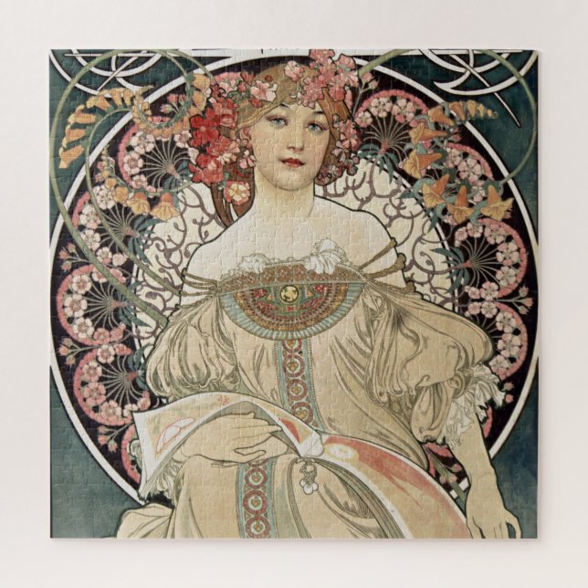 Vintage Jugendstil Alphonse Mucha Illustration (Vertikal)