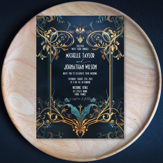 Vintage Jugendstil-Blumenrahmen Alfonse Mucha Einladung (Von Creator hochgeladen)