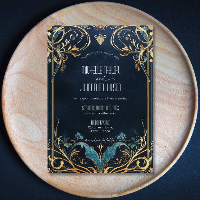 Vintage Jugendstil-Blumenrahmen Alfonse Mucha Einladung (Von Creator hochgeladen)