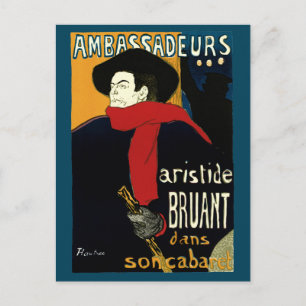 Vintage Jugendstil-Botschafter, Toulouse Lautrec Postkarte