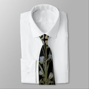 Vintage Jugendstil dunkelbotanisch Krawatte