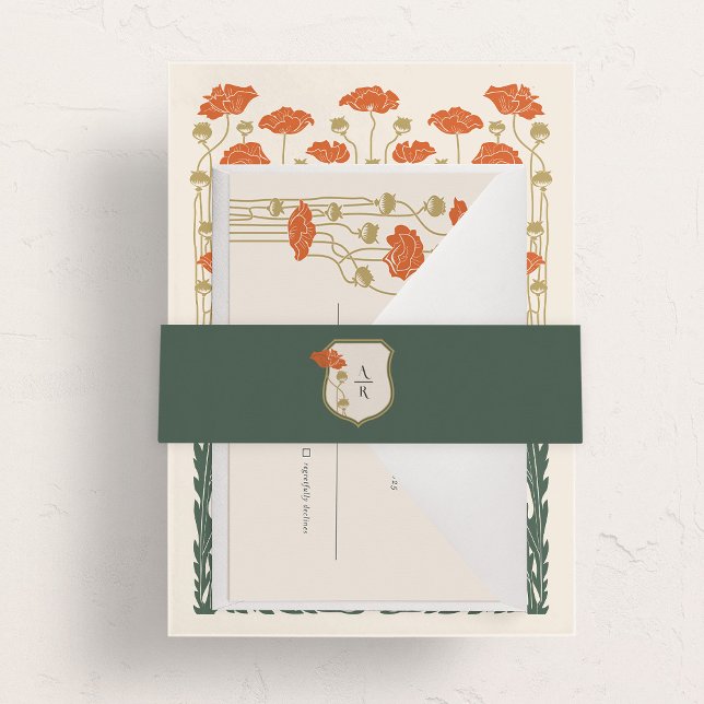 Vintage Jugendstil Einladungsbanderole (Vintage Art Nouveau Invitation Belly Band)