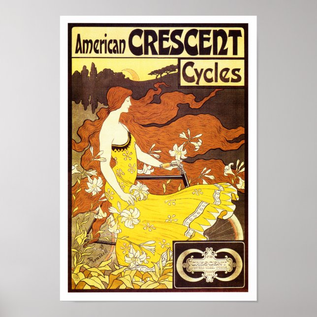 Vintage Jugendstil-Fahrradwerbung Poster (Vorne)