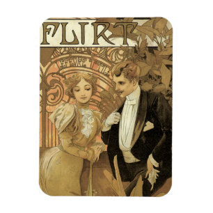 Vintage Jugendstil-Flirt-Kekse, Alphonse Mucha Magnet