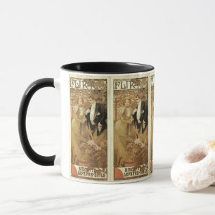 Vintage Jugendstil-Flirt-Kekse, Alphonse Mucha Tasse