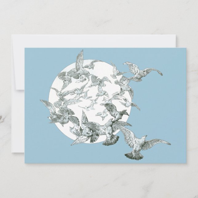 Vintage Jugendstil-Flock mit Vollmond (Vorderseite)