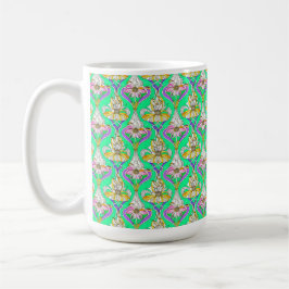 Vintage Jugendstil-Flora Wasserfarbenmuster Tasse