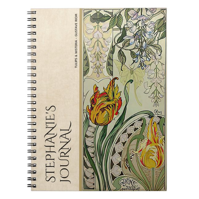 Vintage Jugendstil-Floral Botanisches Notebook Notizblock (Vorderseite)