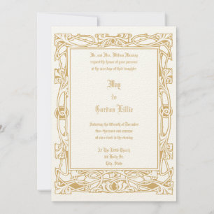 Vintage Jugendstil-Foliage-Hochzeit Einladung