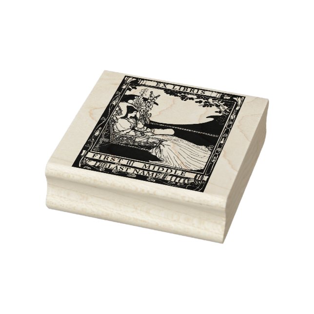 Vintage Jugendstil-Frau Ex Libris Vorlage Gummistempel (Stempel)