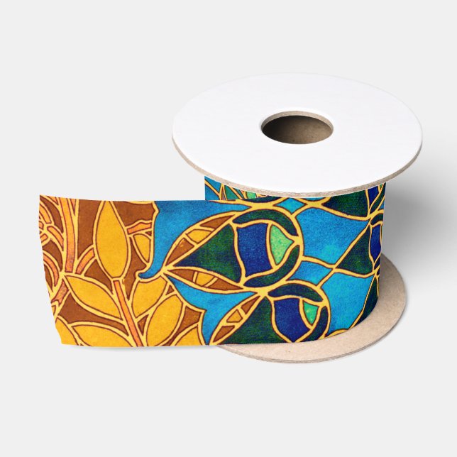 Vintage Jugendstil-Friedhöfe und Baum Satinband (Spule)