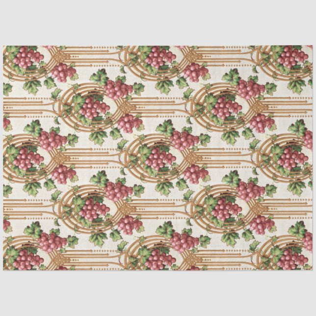 Vintage Jugendstil-Grapevines Seidenpapier (Vorderseite)