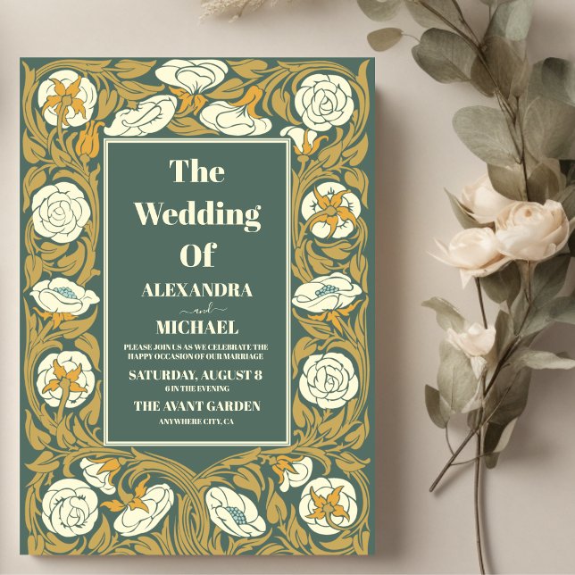 Vintage Jugendstil-Hochzeit Einladung (Von Creator hochgeladen)