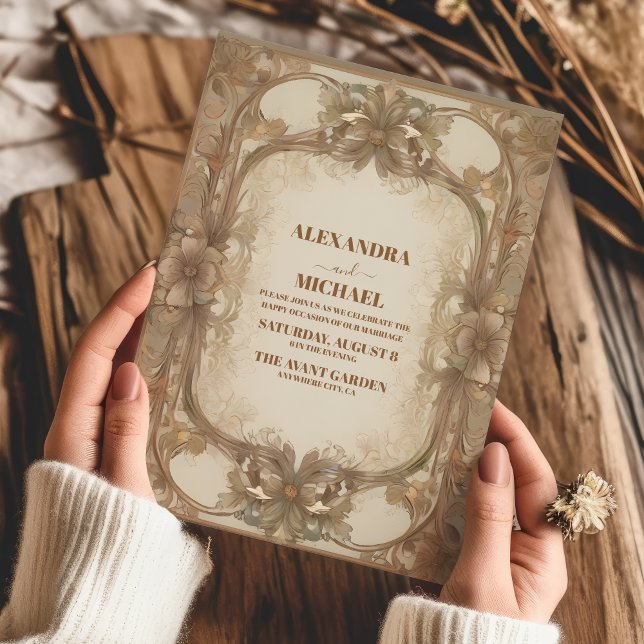 Vintage Jugendstil-Hochzeit Einladung (Von Creator hochgeladen)