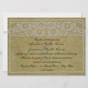 Vintage Jugendstil-Hochzeit Einladung