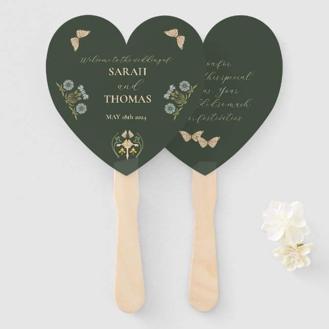 Vintage Jugendstil-Hochzeit Fächer (Vorne und Hinten)