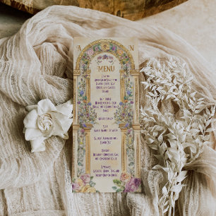 Vintage Jugendstil-Hochzeit Menükarte