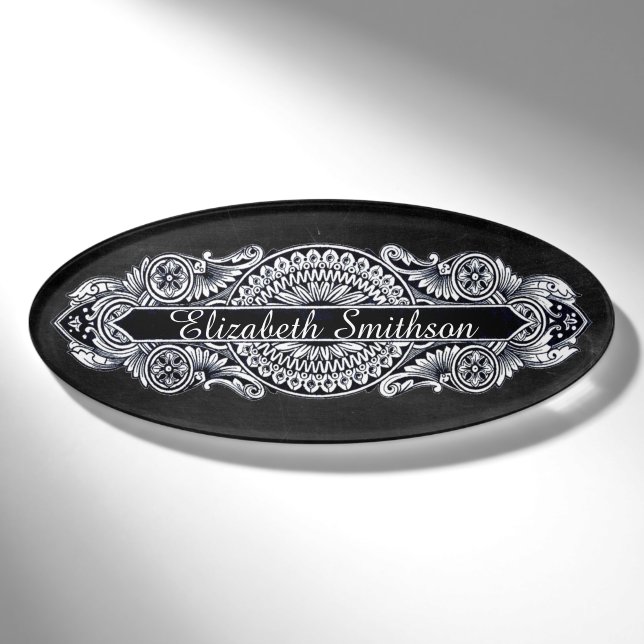 Vintage Jugendstil-Hochzeit Namenschild (Vorderseite)