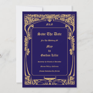 Vintage Jugendstil-Hochzeit Save The Date