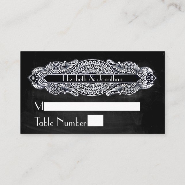 Vintage Jugendstil-Hochzeiten Platzkarten (Vorderseite)