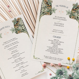 Vintage Jugendstil-Hochzeitskarte Einladung