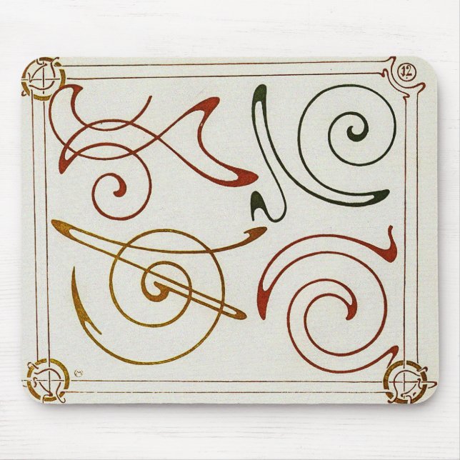Vintage Jugendstil-Illustration von Alphonse Mucha Mousepad (Vorne)
