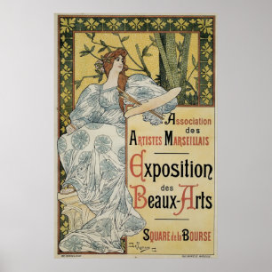 Vintage Jugendstil-Kunstausstellung Poster