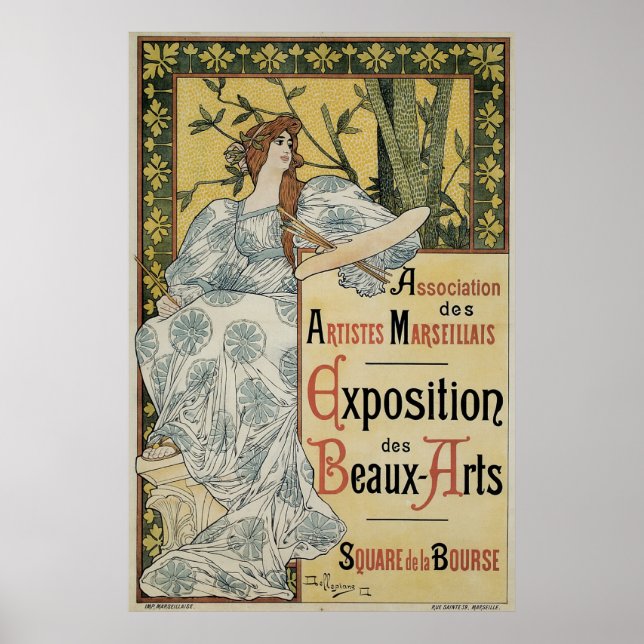 Vintage Jugendstil-Kunstausstellung Poster (Vorne)