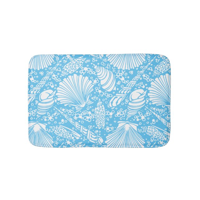 Vintage Jugendstil-Muscheln am Strand Badematte (Vorderseite)