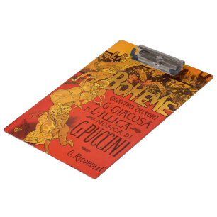 Vintage Jugendstil-Musik, La Boheme Opera, 1896 Klemmbrett
