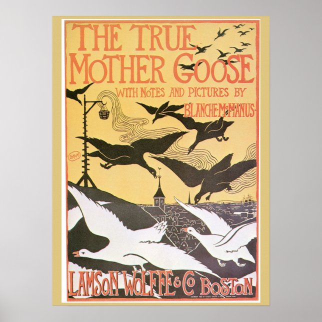 Vintage Jugendstil-Muttergosenwerbung Poster (Vorne)