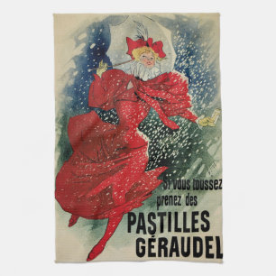 Vintage Jugendstil-Pastilles Geraudel Husten Tropf Geschirrtuch