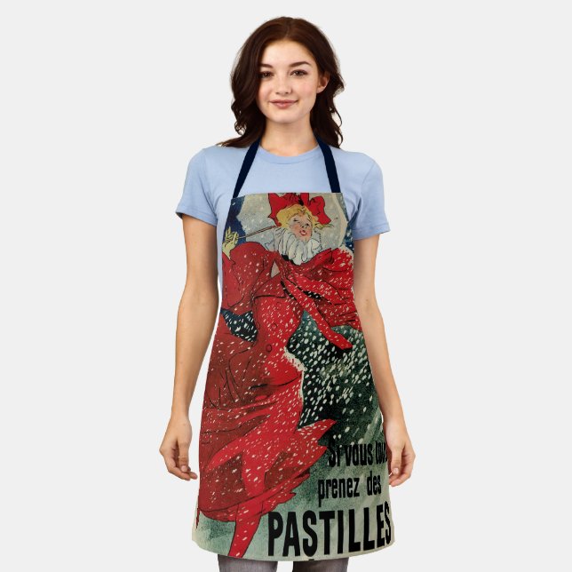 Vintage Jugendstil-Pastilles Geraudel Husten Tropf Schürze (Getragen)