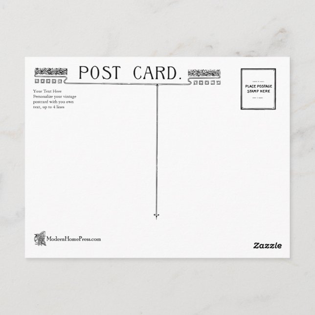 Vintage Jugendstil-Postkarte Zurück Postkarte (Rückseite)