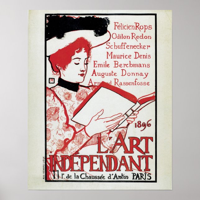 Vintage Jugendstil-Präsentation des belgischen Kun Poster (Vorne)