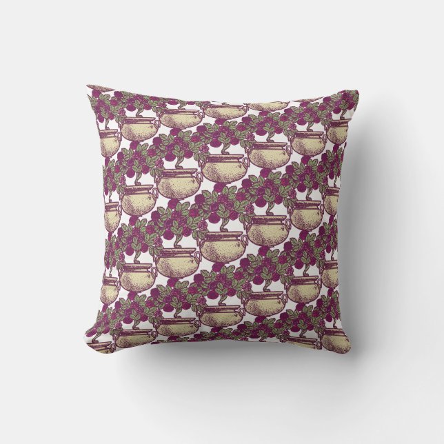 Vintage Jugendstil-Rose Kissen (Vorderseite)
