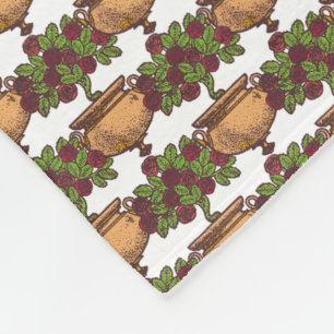 Vintage Jugendstil-Rosebustapete Fleecedecke