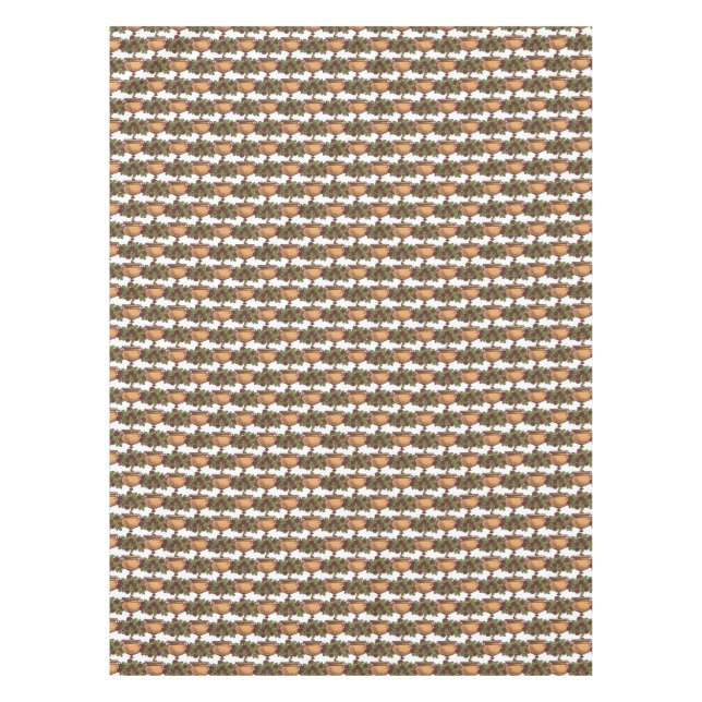 Vintage Jugendstil-Rosebustapete Tischdecke (Vorderseite)