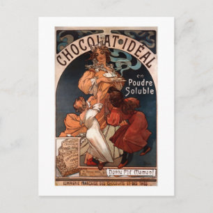 Vintage Jugendstil-Schokolade Werbung Postkarte