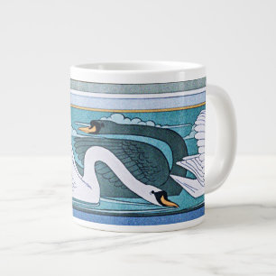 Vintage Jugendstil-Schwäne Jumbo-Tasse