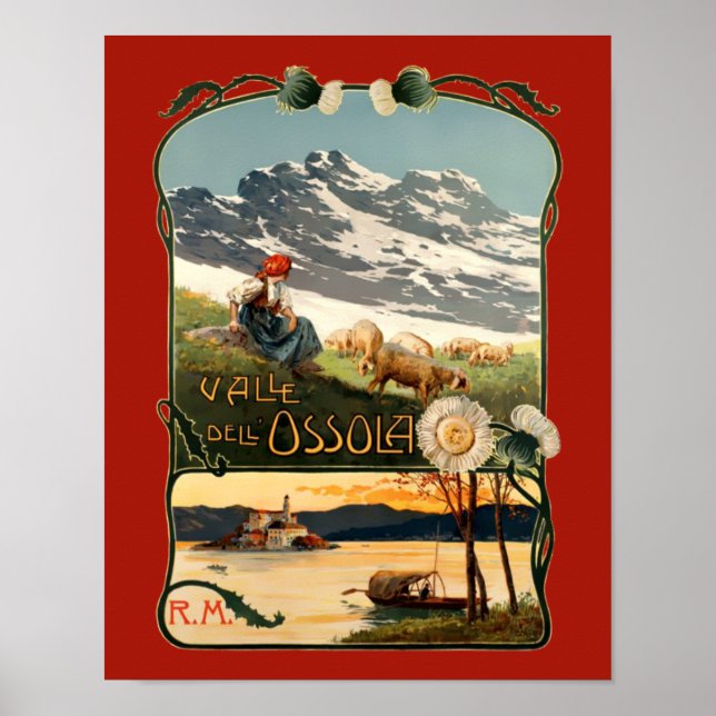 Vintage Jugendstil-Schweiz Tourismus Poster (Vorne)