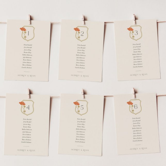 Vintage Jugendstil-Seekarte Einladung (Vintage Art Nouveau Wedding Seating Chart Card)