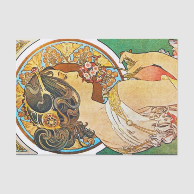 Vintage Jugendstil Seidenpapier (Vorderseite)
